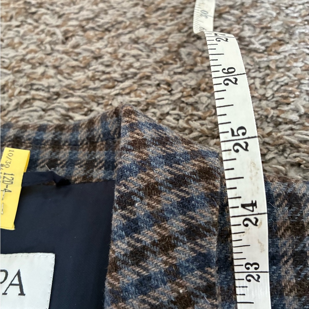 Women’s Scapa Brown Blue Wool Houndstooth Blazer: Size 40 US M - Picture 14 of 16
